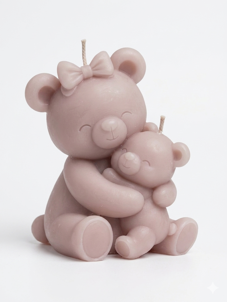 Osita mamá e hijo moño
